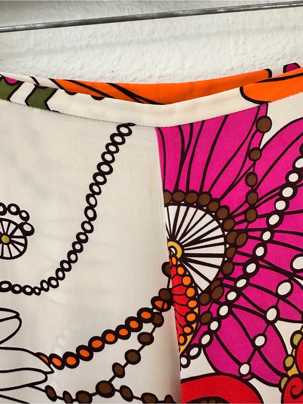 Trina Turk Silk Floral Wide-Leg Pants in Orange, Pink & Cream - Picture 3 of 6
